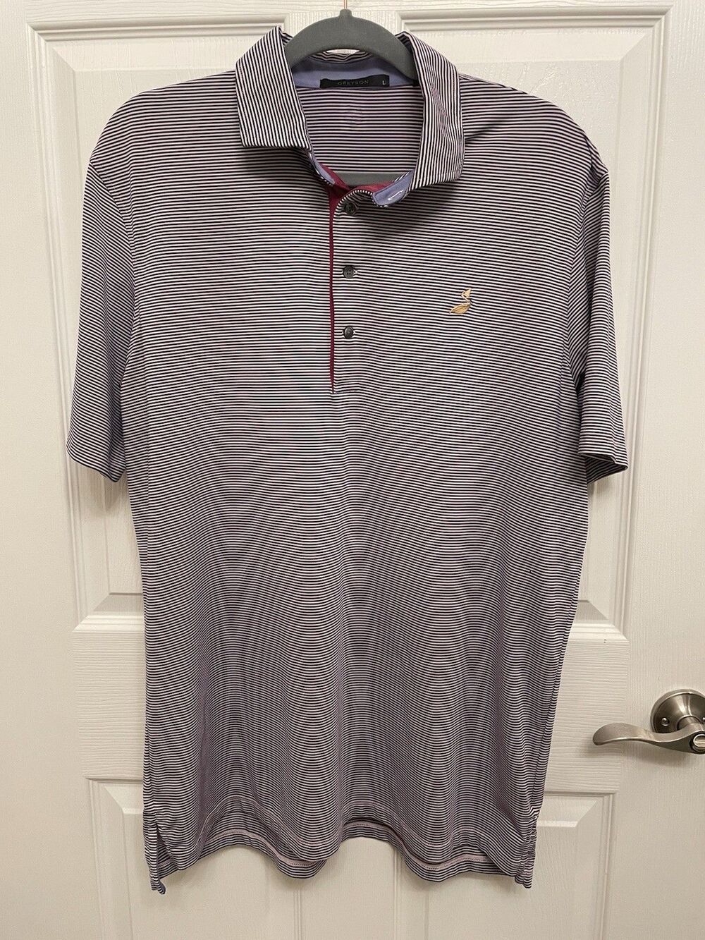 Greyson Men’s Large Polo Shirt Purple White Golf